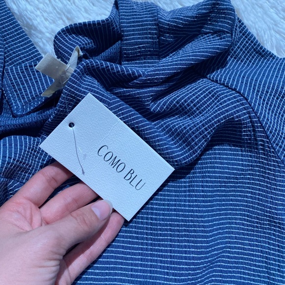 NWT Como Blu Striped Blouse - Picture 5 of 6